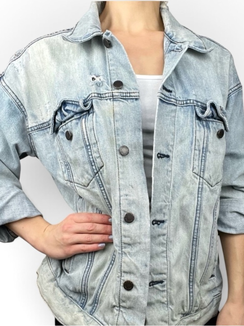 FREE PEOPLE xs/s oversized jean jacket